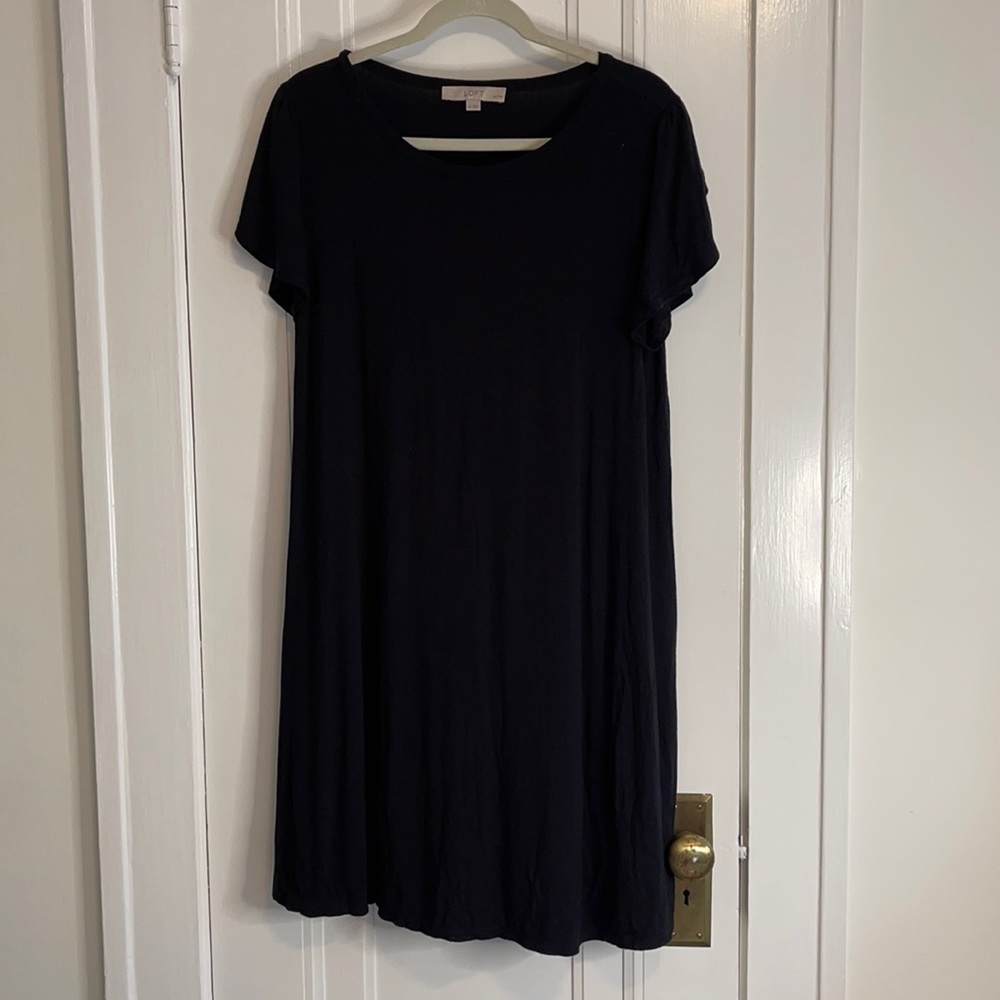 LOFT black swing dress (Large Petite)